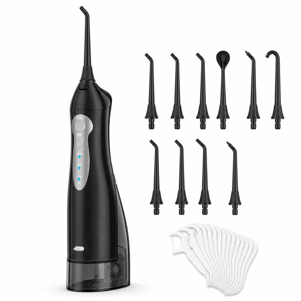 Ruzeli D52 negro con pack completo, boquillas y floss stick